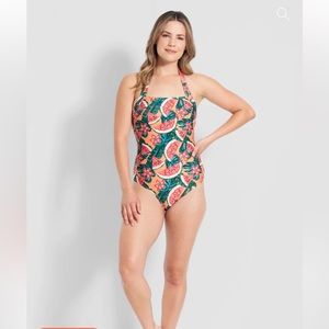 NWOT ModCloth The Ava One-Piece Watermelon Floral Swimsuit Plus Size 2X